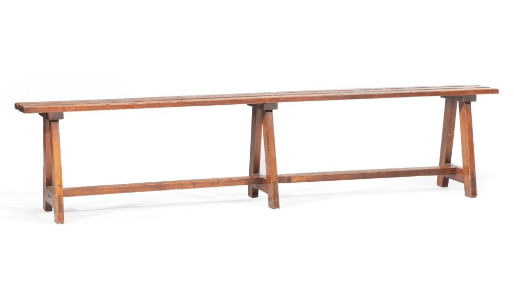 ENGLISH OAK TRESTLE BENCHEnglish