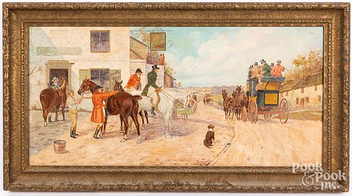 ENGLISH OIL ON CANVAS COACHING