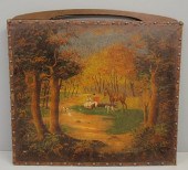 English oil on canvas fireplac