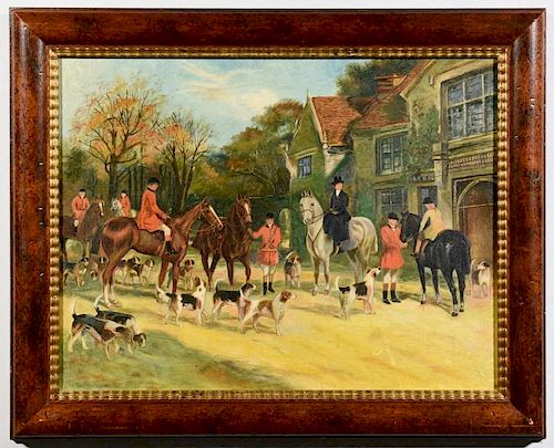ENGLISH OIL ON CANVAS HUNTING