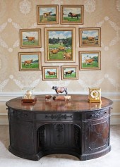 ENGLISH OVAL MAHOGANY CARVED P