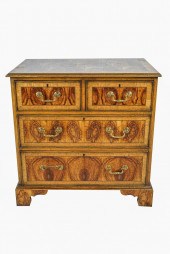 ENGLISH OYSTER VENEER CHEST OF