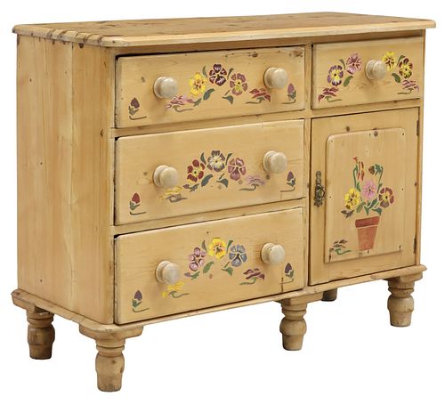 ENGLISH PAINT DECORATED PINE