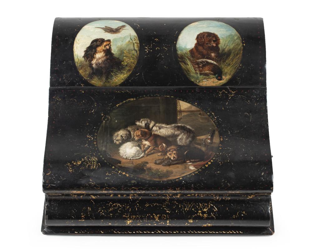 ENGLISH PAINTED AND EBONIZED LAP
