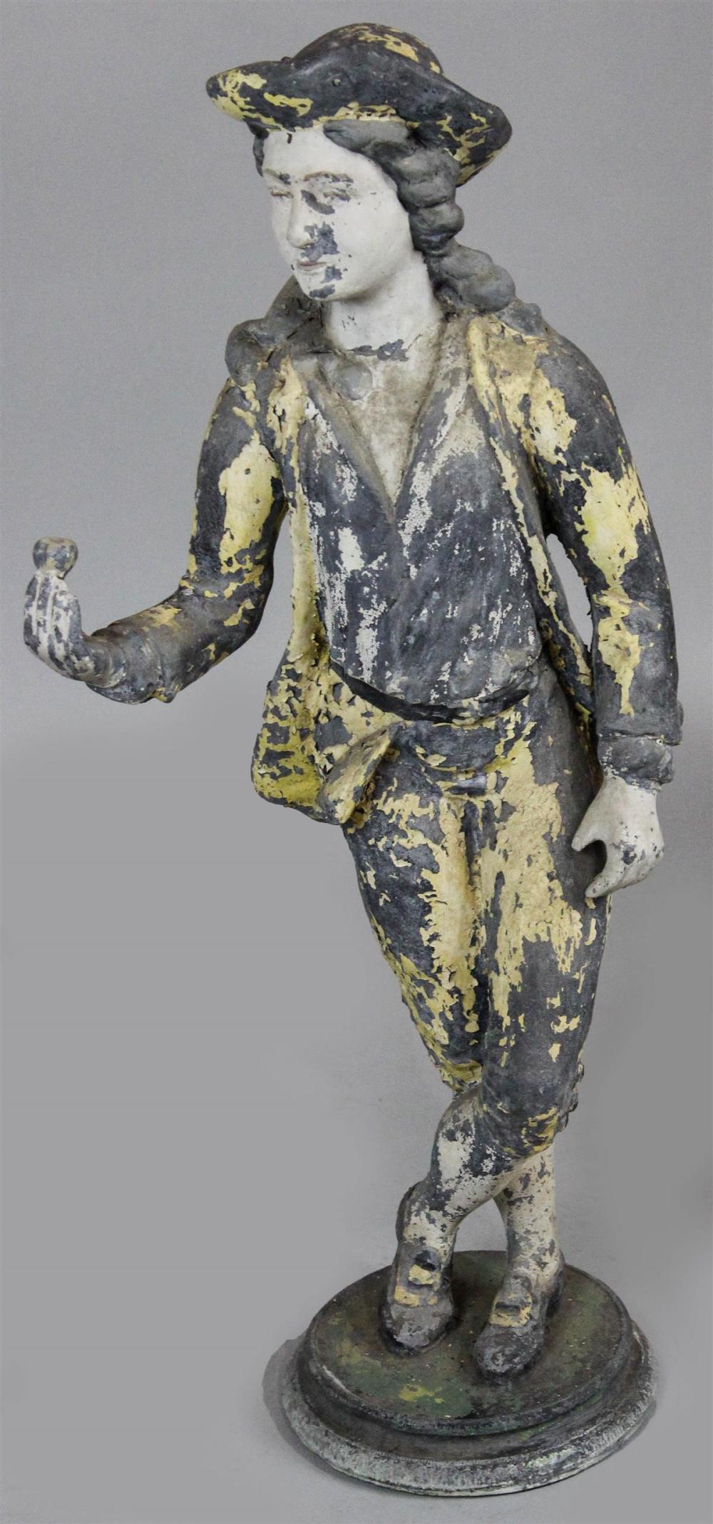 ENGLISH PAINTED LEAD FIGURE OF A