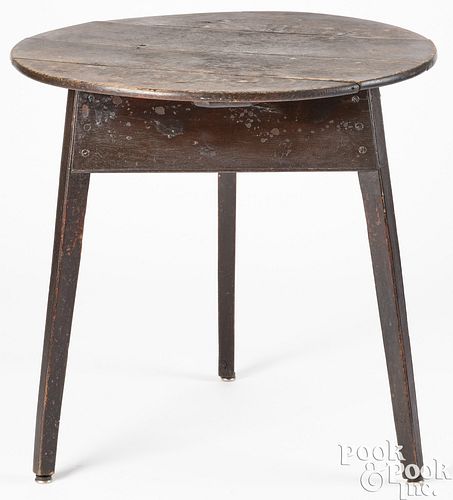 ENGLISH PAINTED OAK TAP TABLE, 19TH