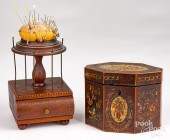 ENGLISH PAINTED TEA CADDY, LAT