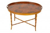 ENGLISH PAINTED TOLE TRAY ON S