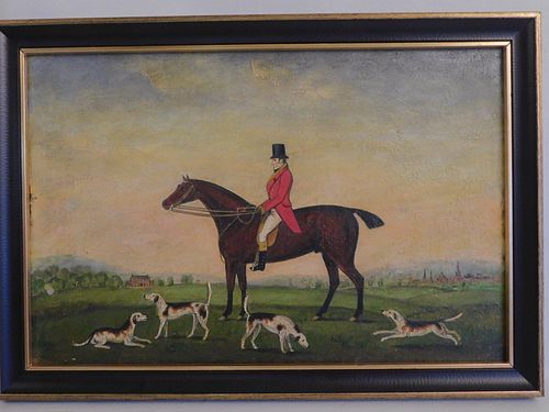 ENGLISH PAINTING MAN, HORSE &
