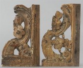 ENGLISH PAIR OF CARVED PINE ST
