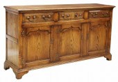ENGLISH PANELED OAK SIDEBOARDE