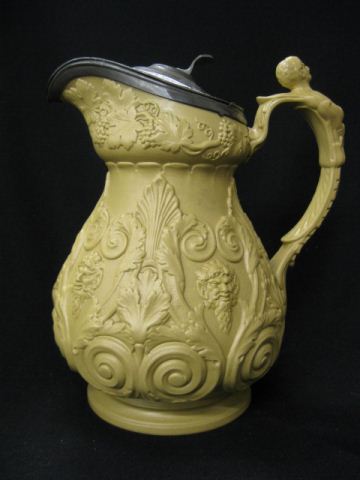 English Parian Tankard raised decor