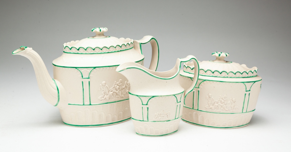 ENGLISH PARIAN TEA SET. Mid 19th