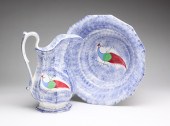 ENGLISH PEAFOWL SPATTERWARE BO