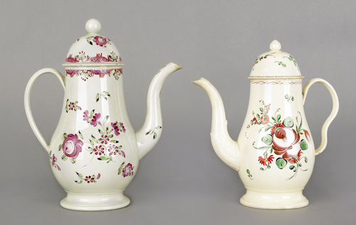 English pearlware coffee pot ca.