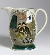 ENGLISH PEARLWARE JUG, 19TH CE