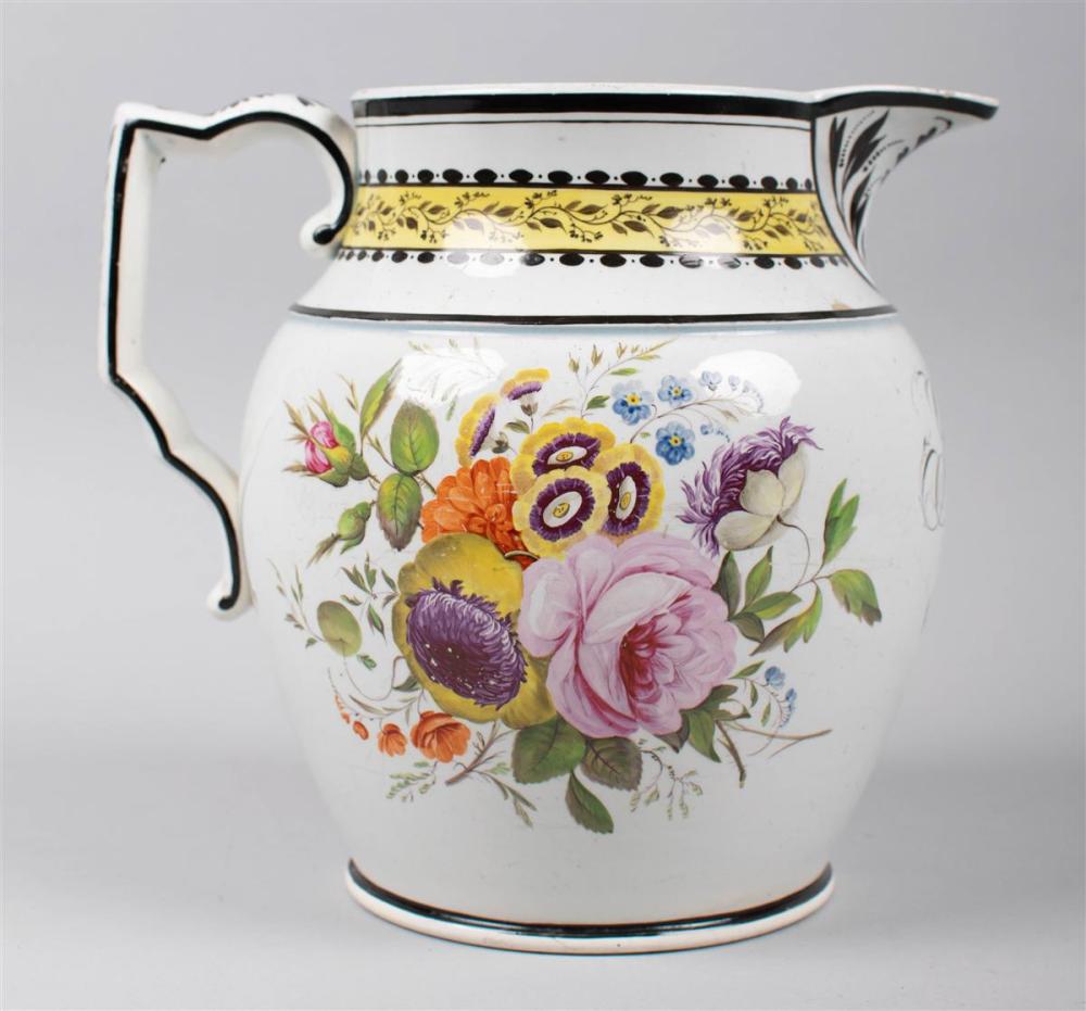 ENGLISH PEARLWARE MONOGRAMMED AND