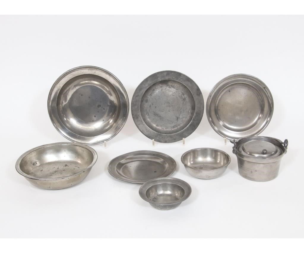 English pewter basin, 19th c.,