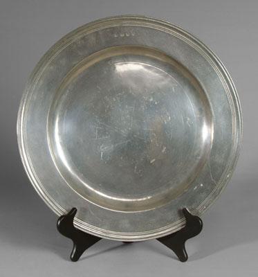 English pewter charger, 1690,
