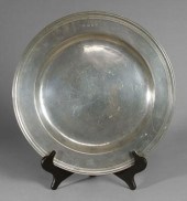 English pewter charger, 1690,