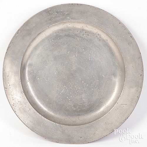 ENGLISH PEWTER CHARGER, 18TH