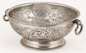 ENGLISH PEWTER COLANDER, CA. 1