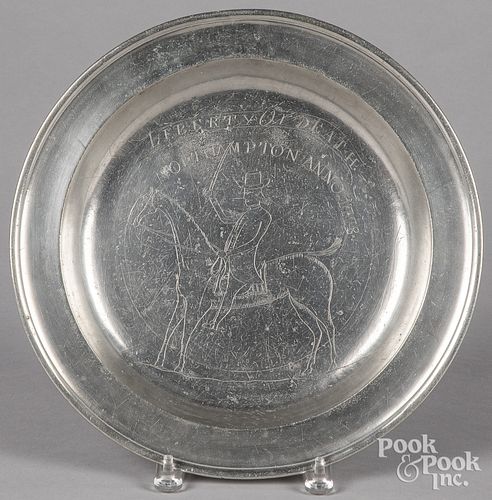 ENGLISH PEWTER DEEP DISH, 18TH/19TH