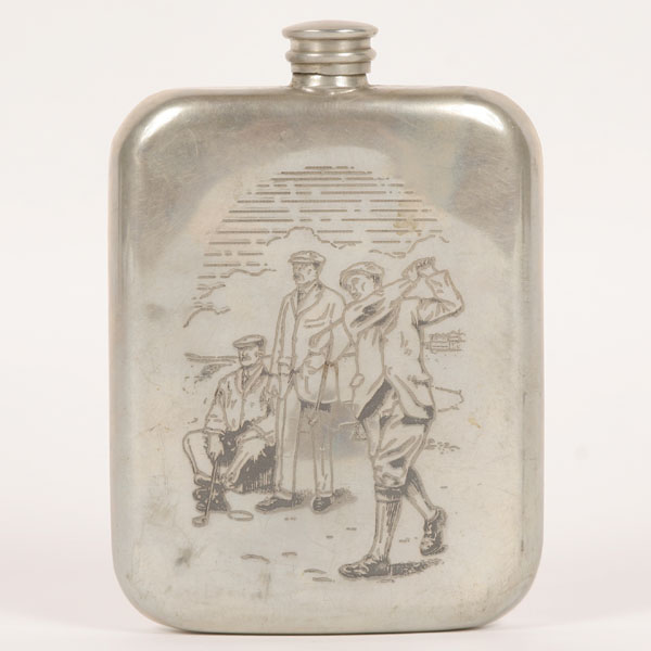 English pewter flask with