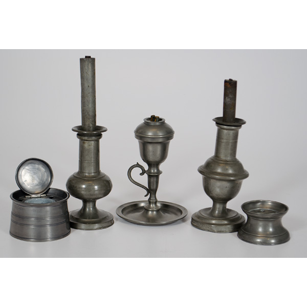 English Pewter Lamps and