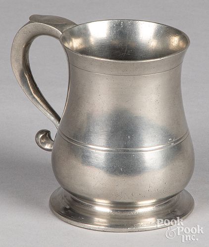 ENGLISH PEWTER MUG, LATE 18TH