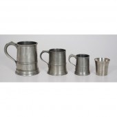 English Pewter Mugs and Beaker