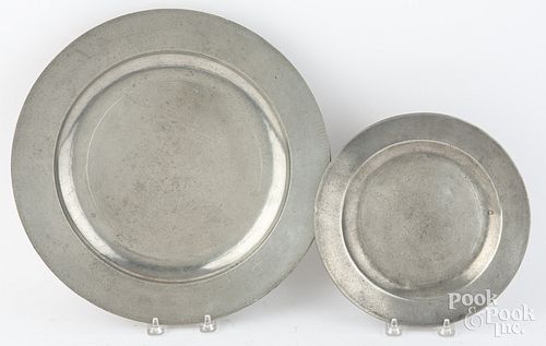 ENGLISH PEWTER PLATE AND