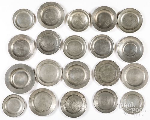 ENGLISH PEWTER PLATES, 18TH/19TH