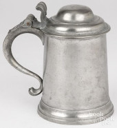 ENGLISH PEWTER QUART TANKARD,
