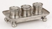ENGLISH PEWTER STANDISH, LATE