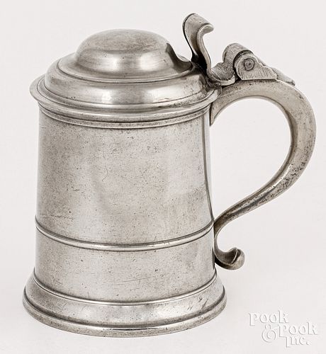 ENGLISH PEWTER TANKARD, 18TH