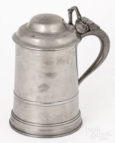 ENGLISH PEWTER TANKARD, CA.