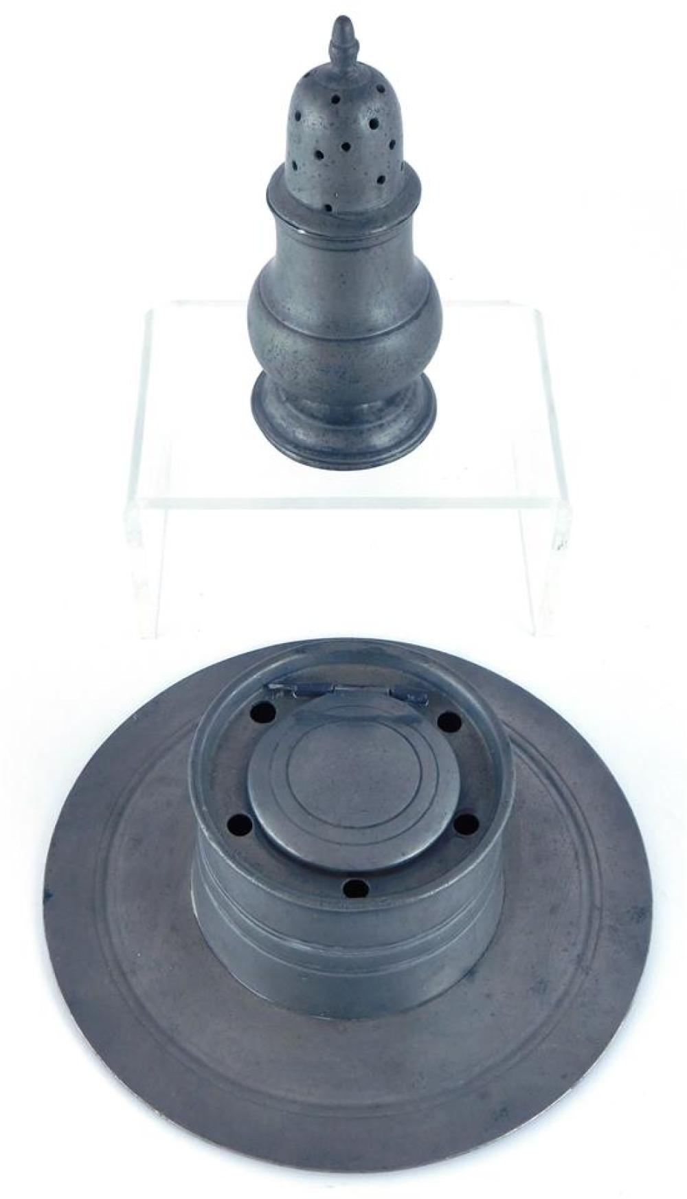 ENGLISH PEWTER, TWO PIECES