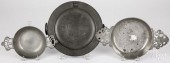 ENGLISH PEWTER WARMING DISH AN