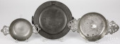 ENGLISH PEWTER WARMING DISH AN