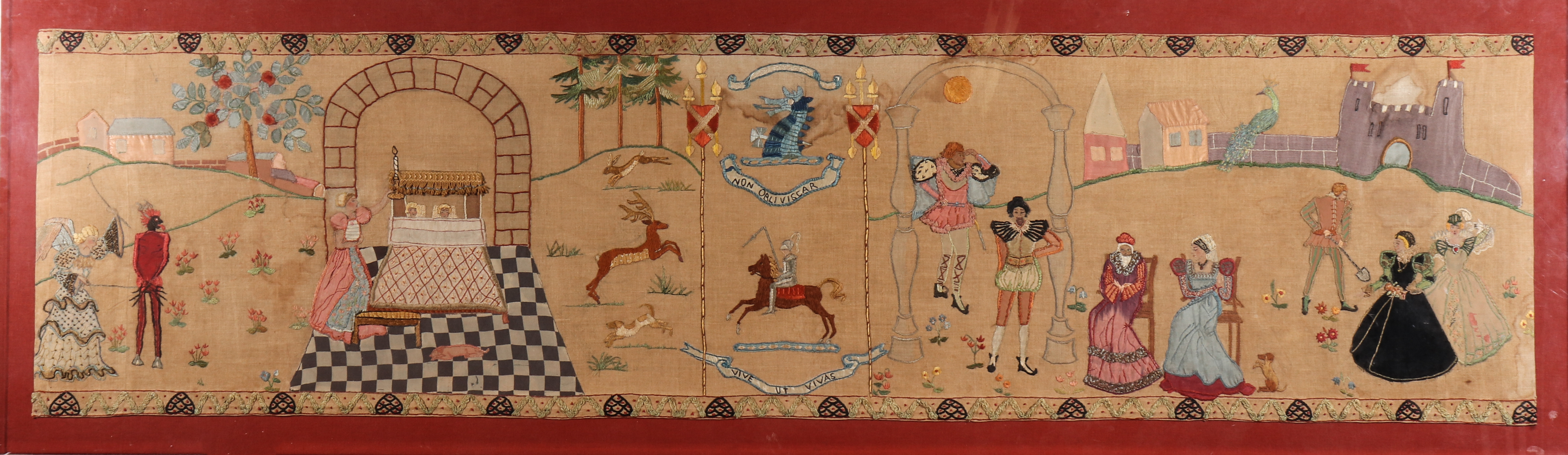 ENGLISH PICTORIAL EMBROIDERED