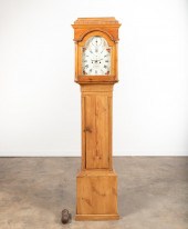ENGLISH PINE CASE CLOCK, SIGNE