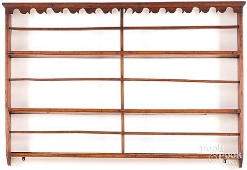 ENGLISH PINE HANGING SHELF, 18TH