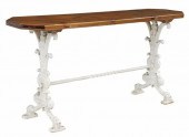 ENGLISH PINE & PAINTED CAST IR