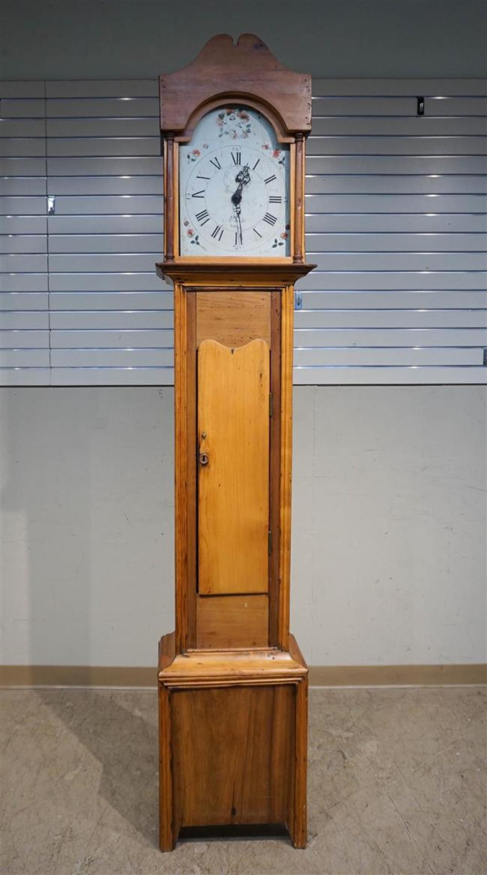ENGLISH PINE TALL CASE CLOCK,