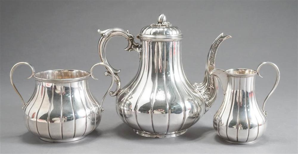 ENGLISH PLATED THREE-PIECE COFFEE
