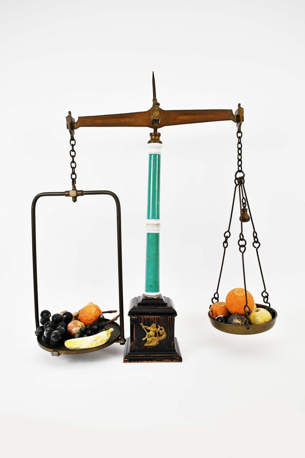 ENGLISH PORCELAIN AND BRASS