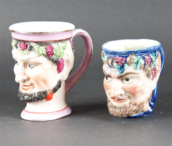 English porcelain Bacchus mug and a