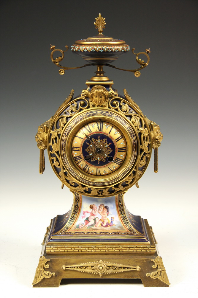 ENGLISH PORCELAIN CLOCK - Ornate