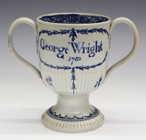 ENGLISH PORCELAIN LOVING CUPAn 18th